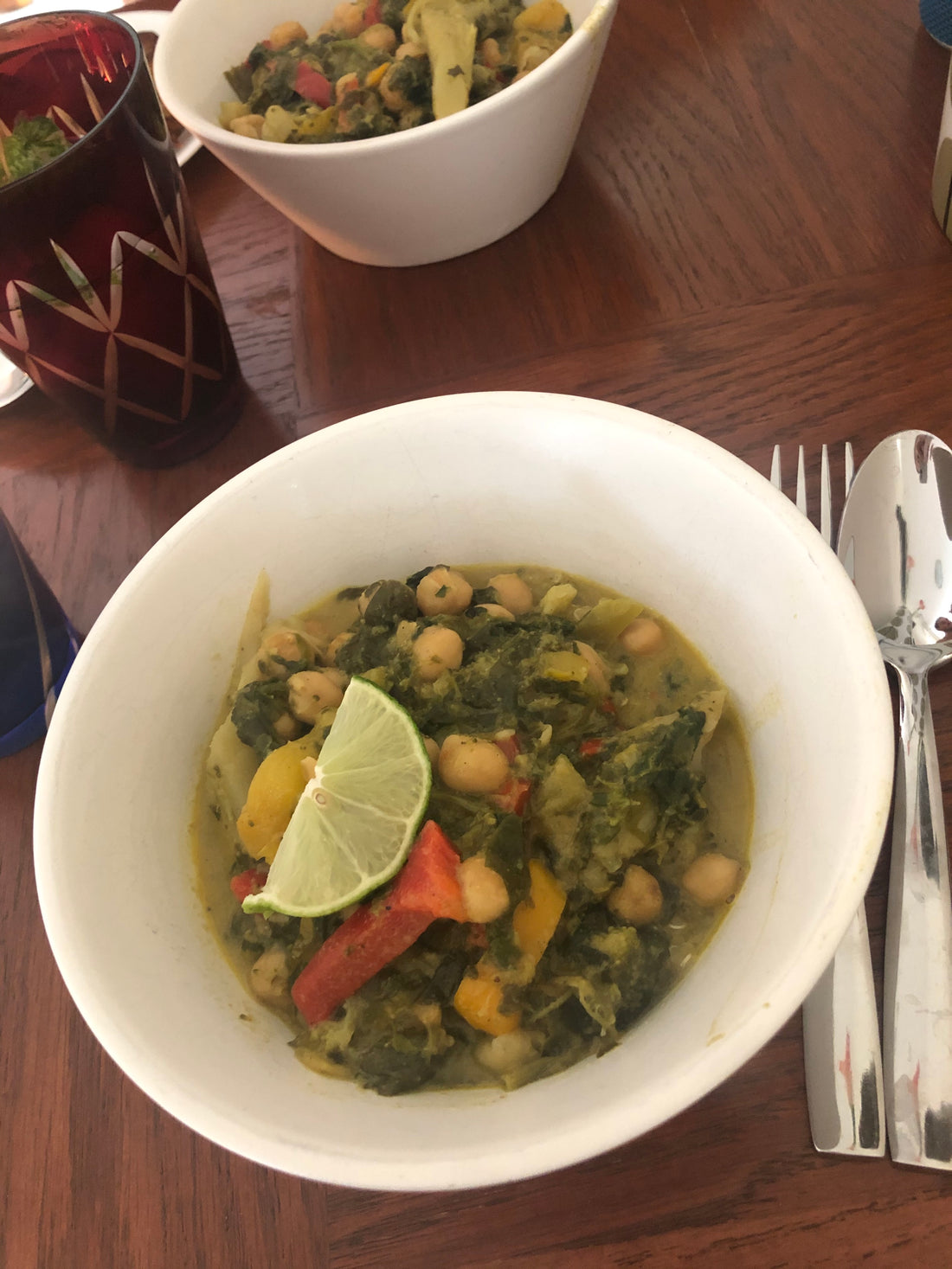 ANTI-INFLAMMATORY CURRY CHICKPEA STEW (made with shelf-stable ingredients)